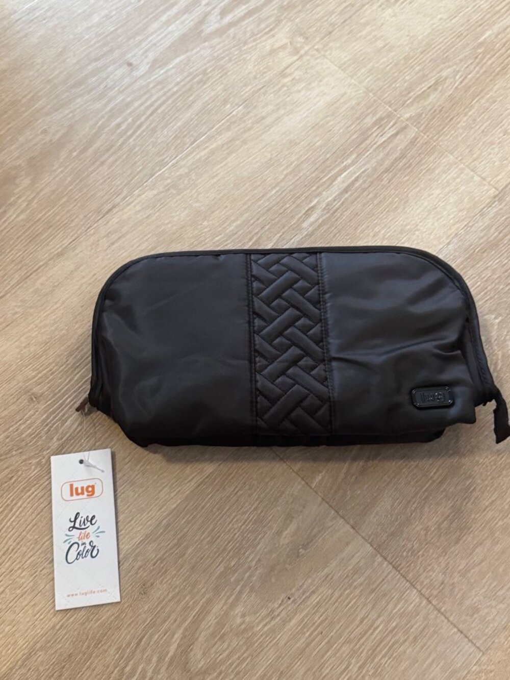 Lug Flash Cosmetic Case Black Travel Makeup Organizer Clear Zip Pockets NWT